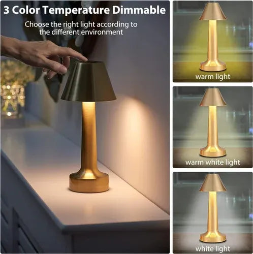 Portable Touch Control Dimmable 3 Light Color Table Lamp